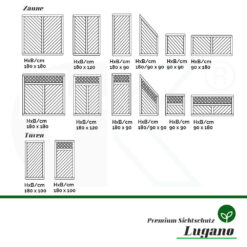 Premium Sichtschutz Lugano Modelluebersicht