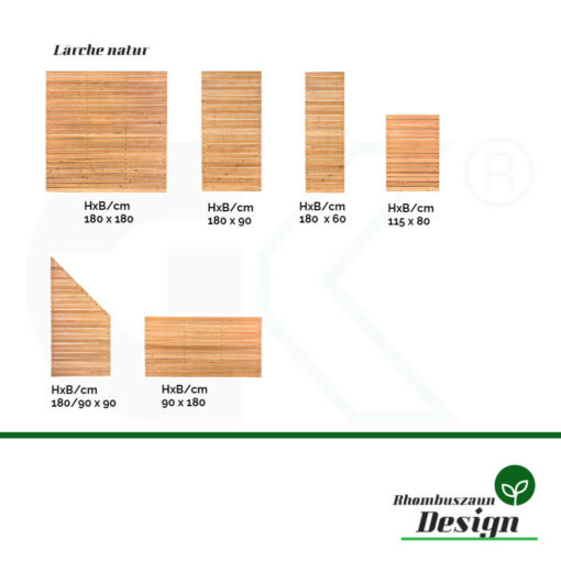 Rhombus Design Zaun aus sibirischer Laerche