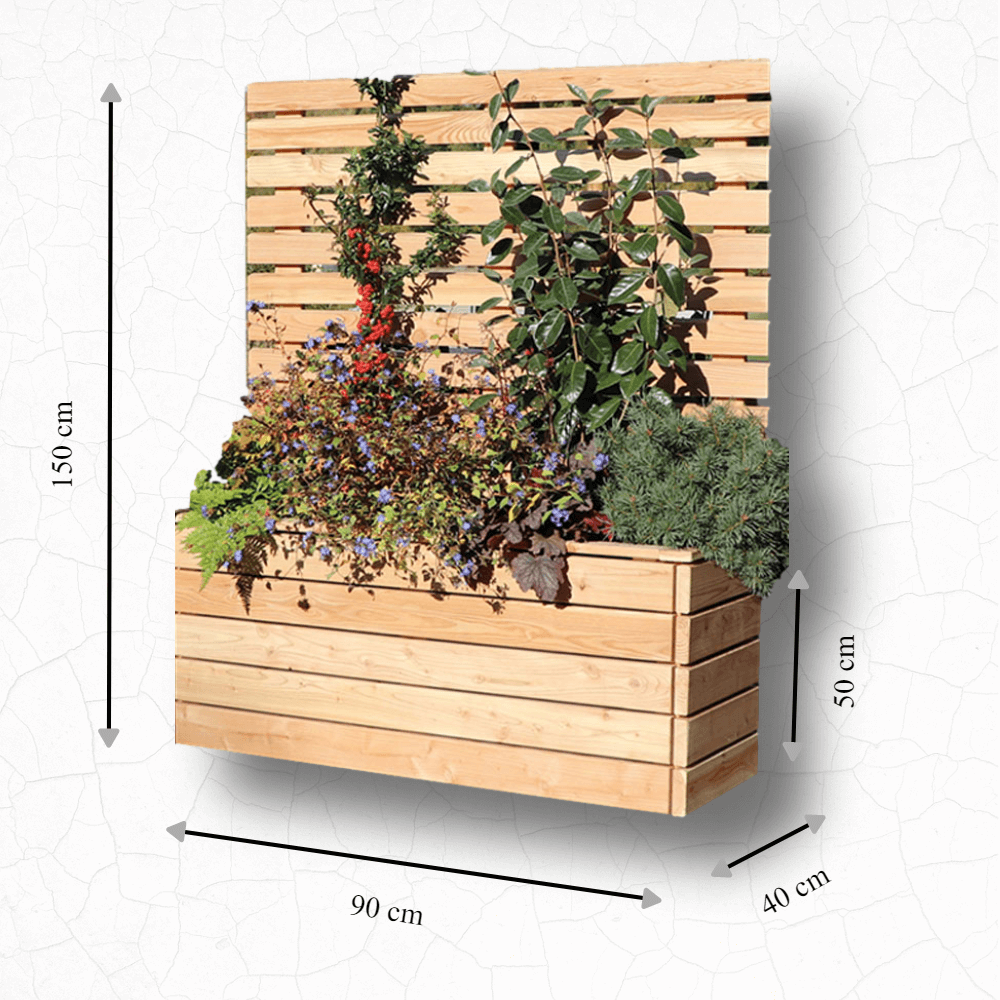Rankpflanzkasten & Raumteiler Loen aus Lärche - 90x40x50/152