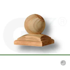 Pfostenkugel aus Laerche - profiliert-naturbelassen-Detail