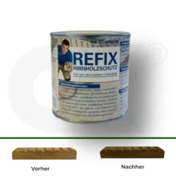 Refix Hirnholzversiegelung vorher-nachher