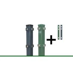 Alternative view of Eck-Zaunpfosten mit Schiene, für Doppelstabmatten