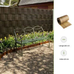 Rattan-Sichtschutzstreifen, für Doppelstabmatten – Bild 2