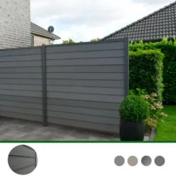 WPC Zaun Optik Schwedenprofil schiefergrau