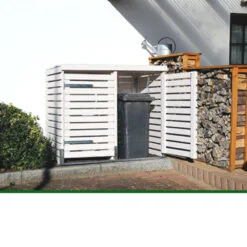 Rhombus Muelltonnenbox grau weiss