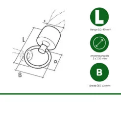 Endstück mit Öse für Handlauf-Seil – Bild 2