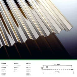 Macro Dachplatte aus Polycarbonat Profil 76-18 Spundwand bronze